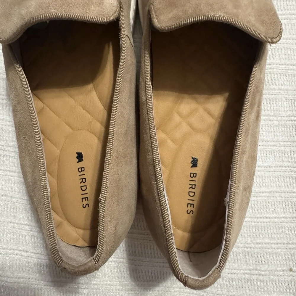 Birdies The Starling Suede Loafers Womens Beige Taupe Comfort Flats